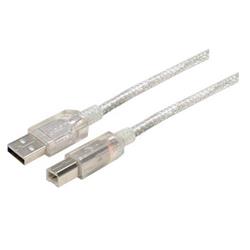特优型USB线缆，透明护套，A型/B型，5米的图片