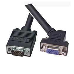 SVGA延长线，HD15公头/45度弯角型母头，3英尺（0.9米）的图片