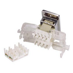 6类免工具Keystone插座，RJ45 EIA568A/B，带安装法兰套件，乳白色的图片