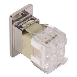 6类免工具Keystone插座，RJ45 EIA568A/B，带安装法兰套件，乳白色的图片