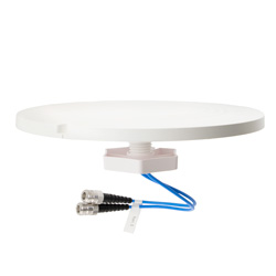 617~960MHz/1350~2700MHz/3300~3800MHz/4900~6000MHz低PIM级水平极化吸顶全向天线，隐蔽式安装，2个N型母头连接器的图片