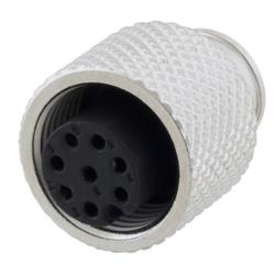 M12 8 Position A-code Mold Connector, Female, Shielded的图片