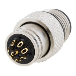 M12 8 Position A-code Mold Connector, Male, Shielded的图片