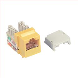 OCC超5类Keystone水晶头母座，110/RJ45，EIA568A/B，黄的图片