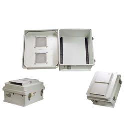 防风雨NEMA 3R通风外壳，14.0in/35.6cm x 12.0in/30.5cm x 7.0in/17.8cm，带DIN安装导轨的图片