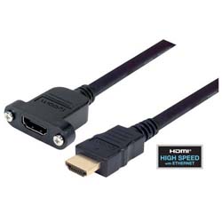 具有以太网功能的高速HDMI 线缆，公头/面板安装母头，3.0m的图片