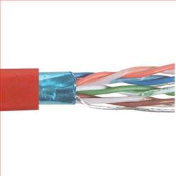 6类,PVC,带有箔屏蔽, 4对绞合,26AWG,1,000 ft/305m 线轴包装包装, 红色的图片