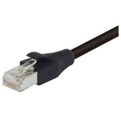 双屏蔽低烟无卤26AWG多股6类RJ45/RJ45跳线，黑，1英尺（0.3米）的图片