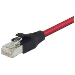 双屏蔽低烟无卤26AWG多股6类RJ45/RJ45跳线，红，5英尺（1.5米）的图片