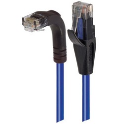 6类直角型RJ45以太网跳线，直通/直角下出线，蓝，2英尺（0.6米）的图片