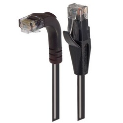 6类直角型RJ45以太网跳线，直通/直角下出线，黑，20英尺（6.1米）的图片