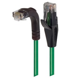 6类直角型RJ45以太网跳线，直通/直角下出线，绿，7英尺（2.1米）的图片