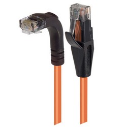 6类直角型RJ45以太网跳线，直通/直角下出线，橙，1英尺（0.3米）的图片