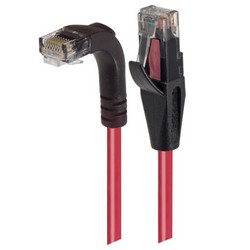 6类直角型RJ45以太网跳线，直通/直角下出线，红，30英尺（9.1米）的图片
