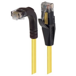 6类直角型RJ45以太网跳线，直通/直角下出线，黄，1英尺（0.3米）的图片