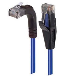 6类直角型RJ45以太网跳线，直通/直角上出线，蓝，1英尺（0.3米）的图片