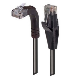 6类直角型RJ45以太网跳线，直通/直角上出线，黑，30英尺（9.1米）的图片