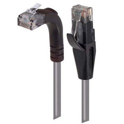 6类直角型RJ45以太网跳线，直通/直角上出线，灰，25英尺（7.6米）的图片