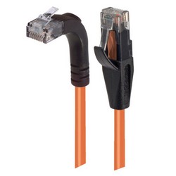 6类直角型RJ45以太网跳线，直通/直角上出线，橙，1英尺（0.3米）的图片