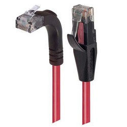 6类直角型RJ45以太网跳线，直通/直角上出线，红，7英尺（2.1米）的图片