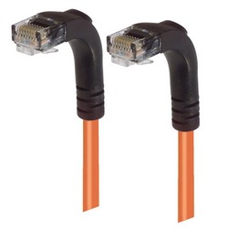 6类直角型RJ45以太网跳线，直角下出线/直角下出线，橙，1英尺（0.3米）的图片