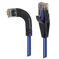 6类直角型RJ45以太网跳线，直通/直角左出线，蓝，7英尺（2.1米）的图片