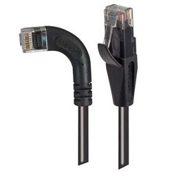 6类直角型RJ45以太网跳线，直通/直角左出线，黑，30英尺（9.1米）的图片
