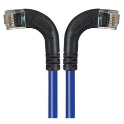 6类直角型RJ45以太网跳线，直角左出线/直角右出线，蓝，2英尺（0.6米）的图片