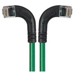 6类直角型RJ45以太网跳线，直角左出线/直角右出线，绿，1英尺（0.3米）的图片