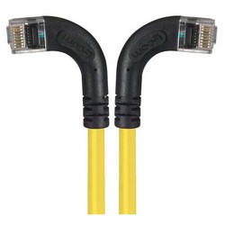 6类直角型RJ45以太网跳线，直角左出线/直角右出线，黄，5英尺（1.5米）的图片