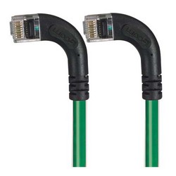 6类直角型RJ45以太网跳线，直角左出线/直角左出线，绿，10英尺（3米）的图片