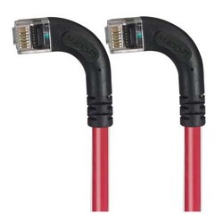 6类直角型RJ45以太网跳线，直角左出线/直角左出线，红，1英尺（0.3米）的图片