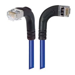 屏蔽6类直角型跳线，直角右出线/直角下出线，蓝，2英尺（0.6米）的图片