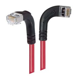 屏蔽6类直角型跳线，直角右出线/直角下出线，红，7英尺（2.1米）的图片