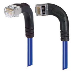 屏蔽6类直角型跳线，直角左出线/直角下出线，蓝，3英尺（0.9米）的图片
