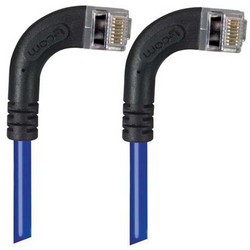 屏蔽6类直角型跳线，直角右出线/直角右出线，蓝，1英尺（0.3米）的图片