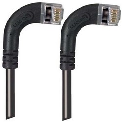 屏蔽6类直角型跳线，直角右出线/直角右出线，黑，10英尺（3米）的图片