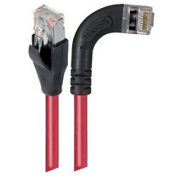 屏蔽6类直角型跳线，直通/直角右出线，红，25英尺（7.6米）的图片