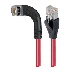 6类屏蔽低烟无卤直角型跳线，直通/直角左出线，红，2英尺（0.6米）的图片