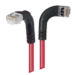 超5类屏蔽低烟无卤直角型跳线，直角右出线/直角下出线，红，10英尺（3米）的图片