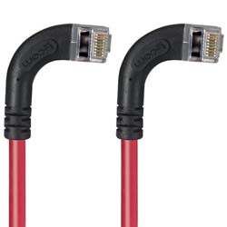 超5类屏蔽低烟无卤直角型跳线，直角右出线/直角右出线，红，7英尺（2.1米）的图片