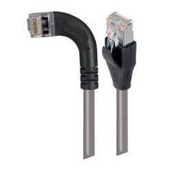 超5类屏蔽低烟无卤直角型跳线，直通/直角左出线，灰，7英尺（2.1米）的图片