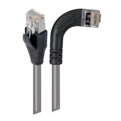 超5类屏蔽低烟无卤直角型跳线，直通/直角右出线，灰，1英尺（0.3米）的图片