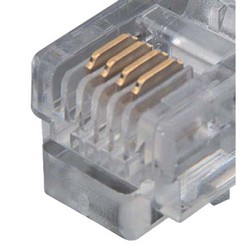 水晶头,RJ11 (6x4), 径向接入,袋装, 100只/袋的图片