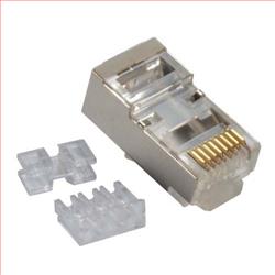 屏蔽超6类RJ45插头（8×8），用于28AWG导线，50件/袋的图片