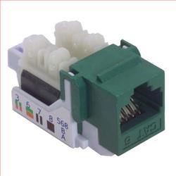 6类Keystone水晶头母座，110/RJ45（8×8）水晶头，EIA568A/B，绿的图片