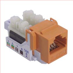 6类Keystone水晶头母座，110/RJ45（8×8）水晶头，EIA568A/B，橙的图片