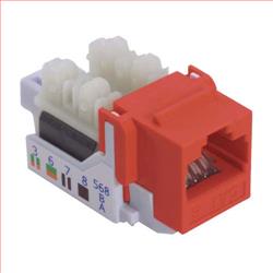 6类Keystone水晶头母座，110/RJ45（8×8）水晶头，EIA568A/B，红的图片