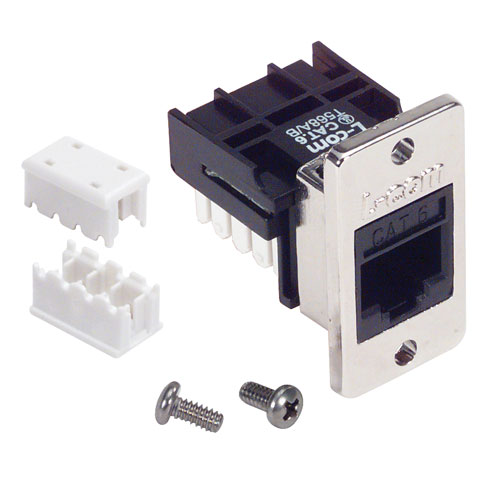 6类ECF Keystone插座，110/RJ45 EIA568A/B，黑色的图片
