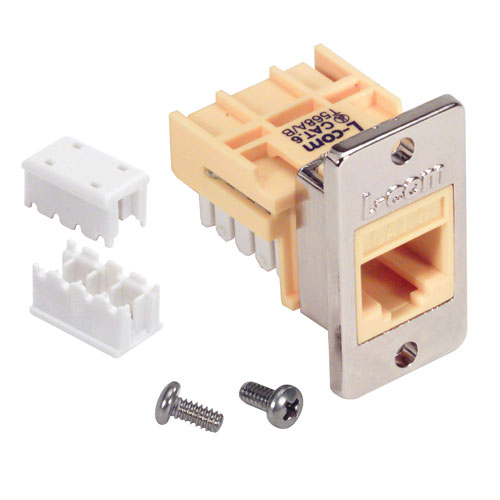 6类ECF Keystone插座，110/RJ45 EIA568A/B，黄色的图片